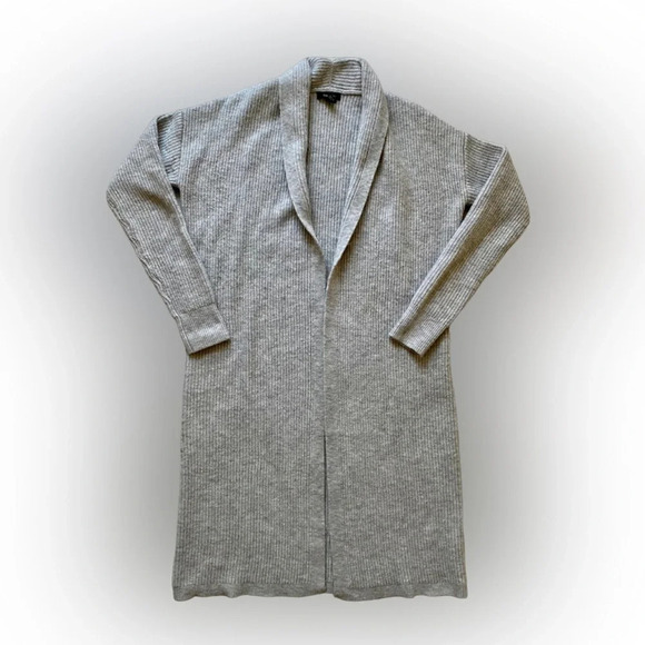 RW&Co Gray Long Duster Long Sleeve Open Cardigan size  M - Picture 2 of 7